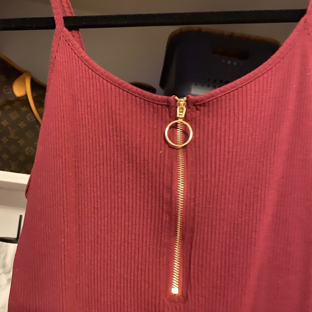 Zip up Ribbed Tank Body Suit - Picture 2 of 3